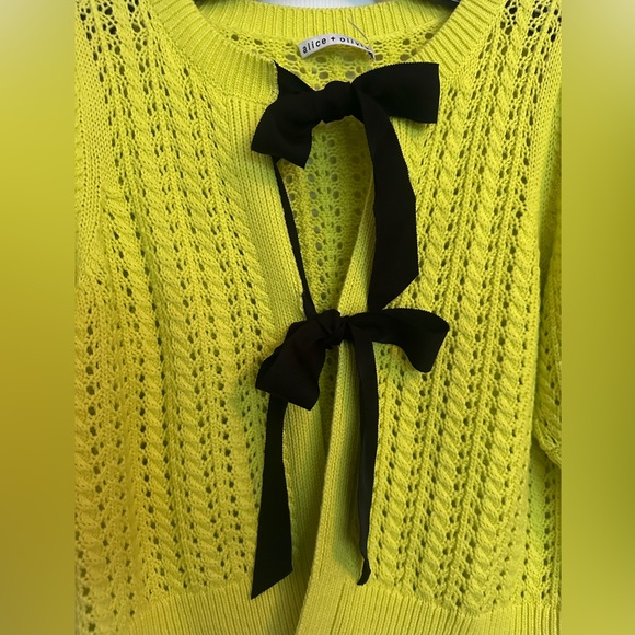 Alice + Olivia Kitty Puff Sleeve Cardigan - Picture 5 of 8